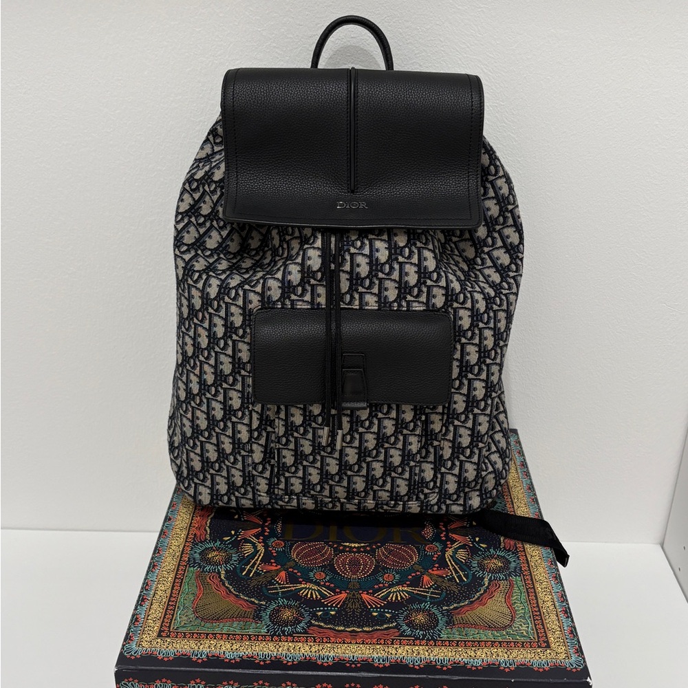 Dior Oblique Motion Navy & Black Monogram Canvas Backpack
